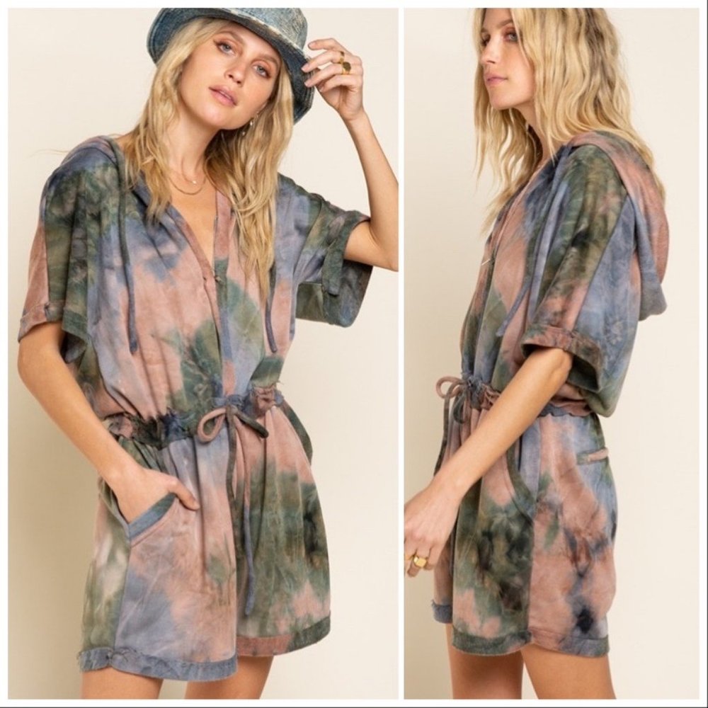 POL Earth Palette Hooded Lounge Romper - Picture 7 of 14